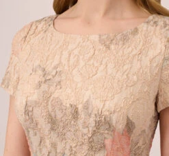 Adrianna Papell Floral Matelasse Gown In Blush Multi -Allure Attire 081903250 BLH Regular Detail