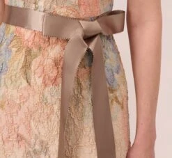 Adrianna Papell Floral Matelasse Gown In Blush Multi -Allure Attire 081903250 BLH Regular Lifestyle