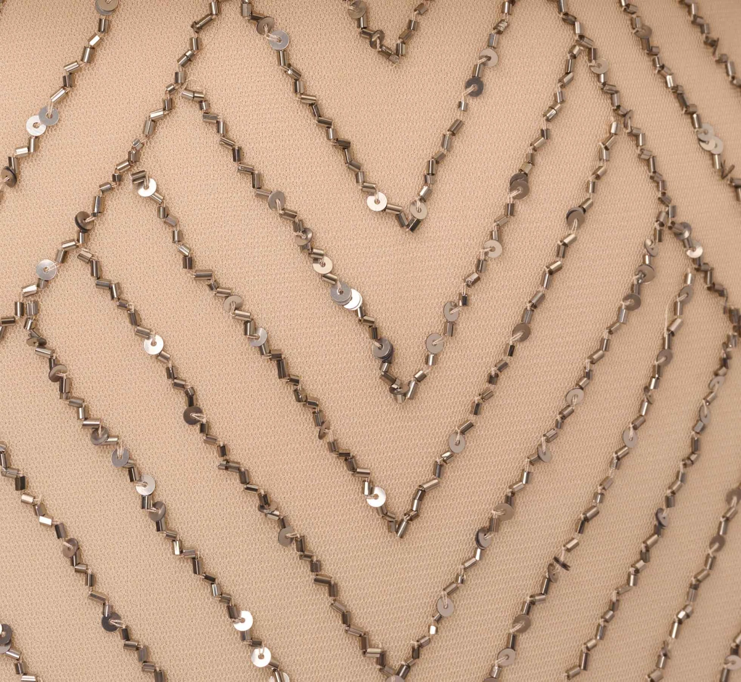 Adrianna Papell Art Deco Beaded Blouson Dress With Halter Neckline In Nude 6 Adrianna Papell Art Deco Beaded Blouson Dress With Halter Neckline In Nude - Image 6