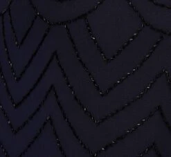 Adrianna Papell Plus Size Short Sleeve Beaded Blouson Gown In Navy Black -Allure Attire 191916101 AI410 Plus Alternate