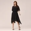 Adrianna Papell Chiffon Blouson Midi Dress With Flutter Sleeves In Black