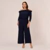 Adrianna Papell Plus Size Signature Blouson Jumpsuit In Navy