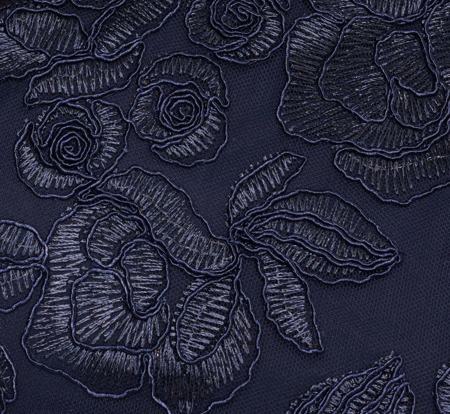 Adrianna Papell Bell Sleeve Rose Embroidered Sheath Dress In Midnight 7 Adrianna Papell Bell Sleeve Rose Embroidered Sheath Dress In Midnight - Image 7