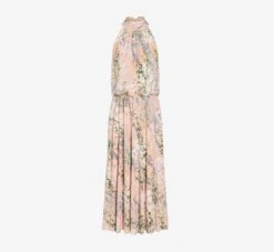 Adrianna Papell Floral Mock Neck Midi Dress In Blush Multi -Allure Attire AP1D104505 AM970 Regular Flat