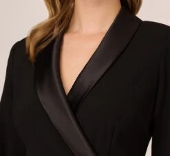 Adrianna Papell Knit Crepe Tuxedo Sheath Dress In Black -Allure Attire AP1D104560 AA002 Regular Lifestyle