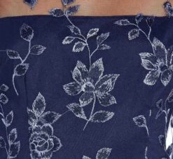 Adrianna Papell Floral Embroidered Sheath Dress With Scalloped Detail In Midnight Multi -Allure Attire AP1D104637 AE489 Regular Detail