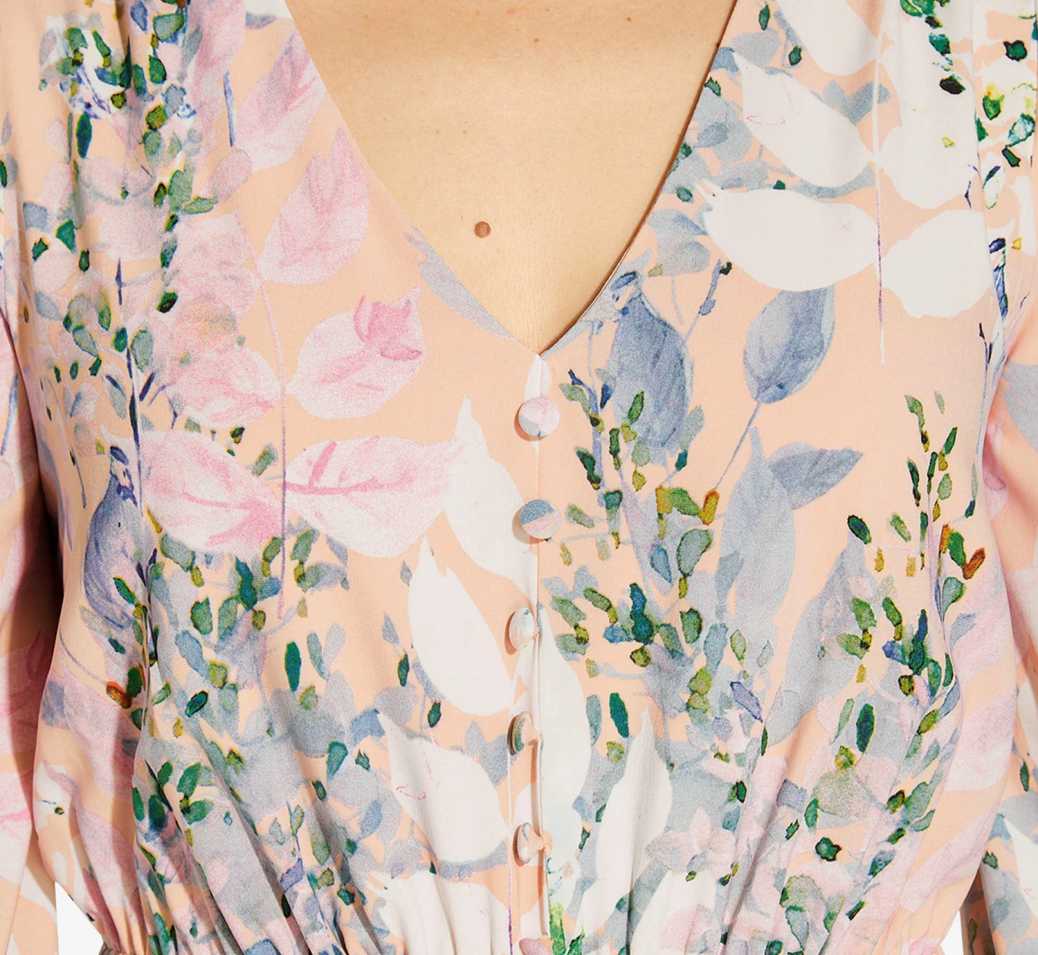 Adrianna Papell Floral-Print Chiffon Short Dress In Blush Multi 5 Adrianna Papell Floral-Print Chiffon Short Dress In Blush Multi - Image 5