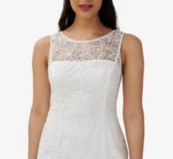 Adrianna Papell Guipure Lace Short Sheath Dress In Ivory -Allure Attire AP1D104751 AA194 Regular Detail