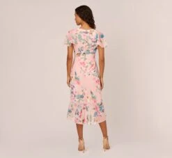 Adrianna Papell Floral-Print Twill Ruffled Midi-Length Faux Wrap Dress In Rose Multi -Allure Attire AP1D104756 AE590 Regular Back 724f896b f711 4291 bdc5 e986113da40a