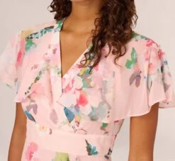 Adrianna Papell Floral-Print Twill Ruffled Midi-Length Faux Wrap Dress In Rose Multi -Allure Attire AP1D104756 AE590 Regular Detail 3c69817a b7b3 4eb6 b919 c69ed6b8e3e9