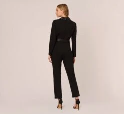 Adrianna Papell Hand-Sequined Crepe Tuxedo Jumpsuit In Black 9 Adrianna Papell Hand-Sequined Crepe Tuxedo Jumpsuit In Black -Allure Attire AP1D104860 AA002 Regular Back ff02f78e b92e 4015 959f fb1a8370f11c