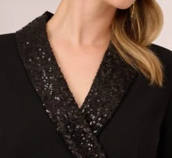 Adrianna Papell Hand-Sequined Crepe Tuxedo Jumpsuit In Black 8 Adrianna Papell Hand-Sequined Crepe Tuxedo Jumpsuit In Black -Allure Attire AP1D104860 AA002 Regular Detail 9e832161 4976 4c3a a290 746edf2135d8