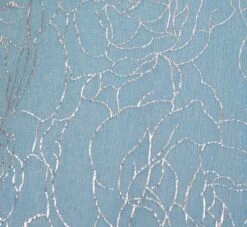 Adrianna Papell Plus Size Floral Metallic Stencil Midi-Length Mermaid Dress With Capelet In Light Blue -Allure Attire AP1D104918 AA486 Plus Alternate