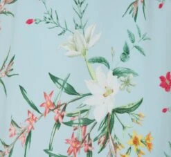 Adrianna Papell Floral Print Stretch Chiffon Midi-Length Fit-And-Flare Dress With Flutter Sleeves In Mint Smoke -Allure Attire AP1D104952 AH484 Regular Alternate