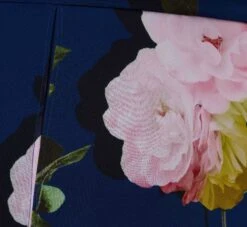 Adrianna Papell Plus Size Floral Print Chiffon Cropped Jumpsuit In Navy Multi -Allure Attire AP1D104961 AA980 Plus Alternate