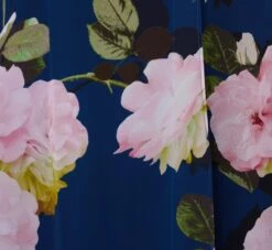 Adrianna Papell Floral Print Chiffon Cropped Jumpsuit In Navy Multi -Allure Attire AP1D104961 AA980 Regular Alternate