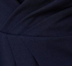 Adrianna Papell Stretch Knit Crepe Draped Illusion Short Faux Wrap Dress In Midnight 12 Adrianna Papell Stretch Knit Crepe Draped Illusion Short Faux Wrap Dress In Midnight -Allure Attire AP1D104979 AB411 Regular Alternate