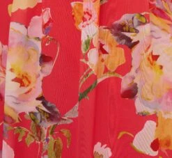 Adrianna Papell Floral Print Midi Dress With Twist Neckline In Coral Multi -Allure Attire AP1D105006 AA955 Regular Alternate