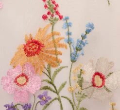 Adrianna Papell Multicolor Floral Embroidered Dress With Sheer Cap Sleeves In Ivory Multi -Allure Attire AP1D105015 AA178 Regular Alternate