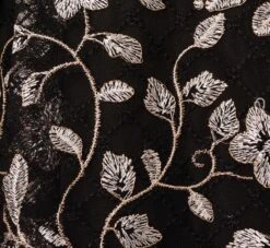 Adrianna Papell Floral Embroidered Midi Dress With Sheer Cap Sleeves In Black Ivory 12 Adrianna Papell Floral Embroidered Midi Dress With Sheer Cap Sleeves In Black Ivory -Allure Attire AP1D105045 AA019 Regular Alternate