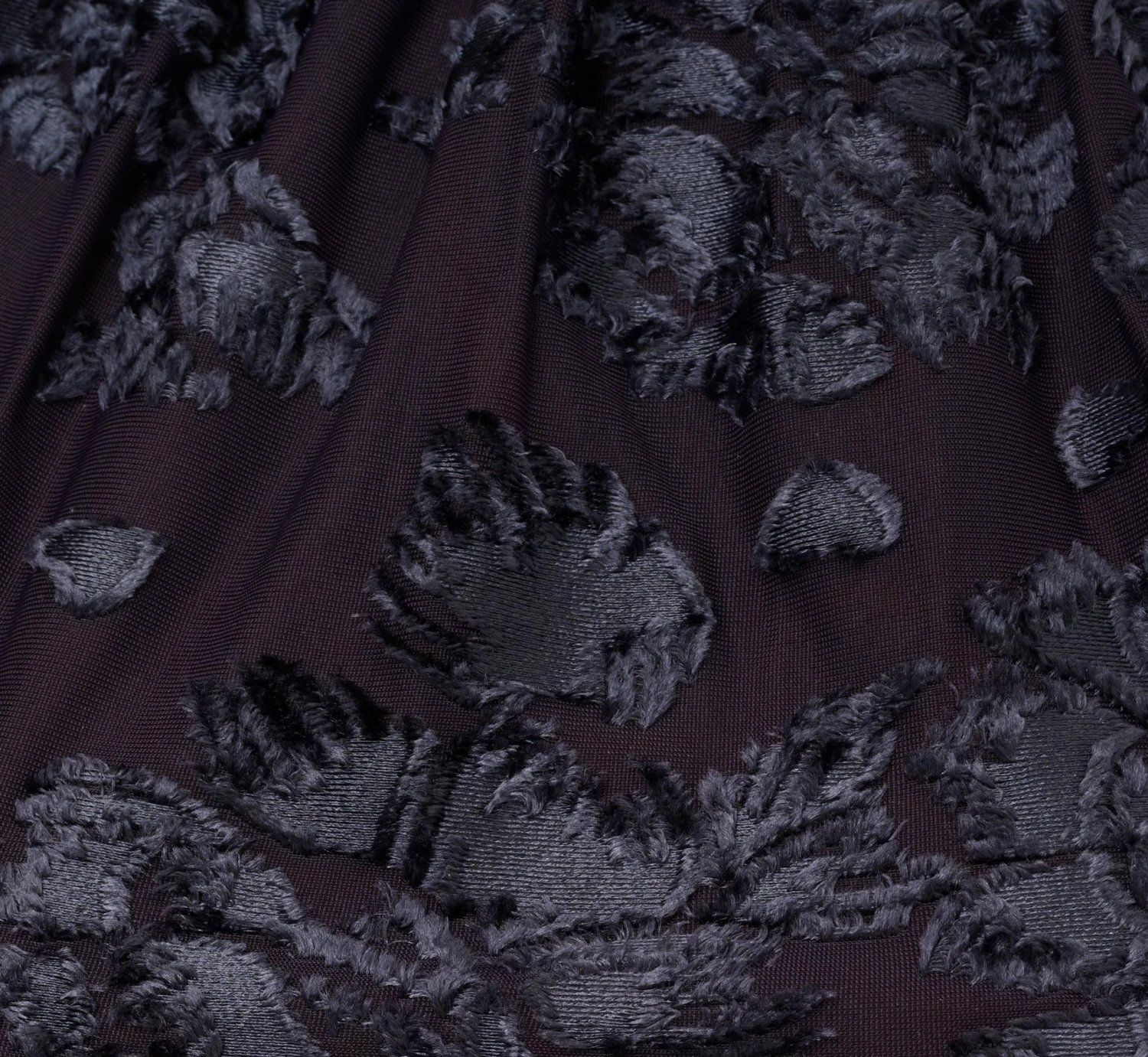 Adrianna Papell Velvet Burnout Floral Short Sleeve Dress With Mock Neck In Midnight 6 Adrianna Papell Velvet Burnout Floral Short Sleeve Dress With Mock Neck In Midnight - Image 6