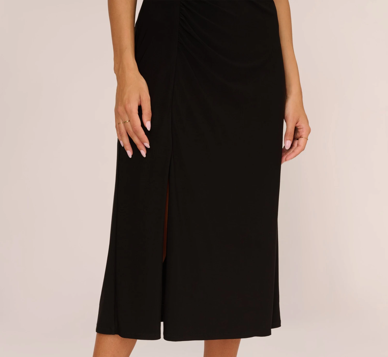 Adrianna Papell Jersey Midi Dress With Cap Sleeves In Black 5 Adrianna Papell Jersey Midi Dress With Cap Sleeves In Black - Image 5