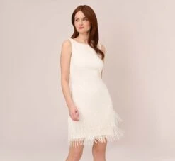 Adrianna Papell Sleeveless Beaded Cocktail Dress In Ivory