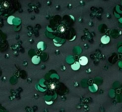 Adrianna Papell Off Shoulder Dress With Floral Embellishment In Dusty Emerald -Allure Attire AP1E207584 AA302 Regular Alternate