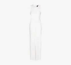 Adrianna Papell Sleeveless Asymmetrical Jumpsuit In Ivory -Allure Attire AP1E207760 AB194 Regular Flat