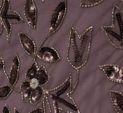 Adrianna Papell Hand Beaded Short Sleeve Floral Godet Gown In Moonscape -Allure Attire AP1E208349 AD542 Regular Alternate