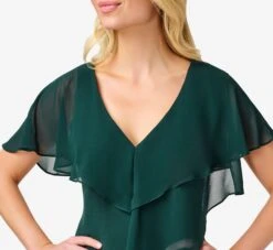 Adrianna Papell Chiffon And Crepe Mermaid Gown In Hunter -Allure Attire AP1E208559 AE303 Regular Detail