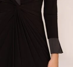 Adrianna Papell Tuxedo Mermaid Gown In Black -Allure Attire AP1E208564 AA002 Regular Lifestyle