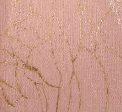 Adrianna Papell Plus Size Metallic Mesh Draped Gown In Rose Gold -Allure Attire AP1E209024 AI298 Plus Alternate