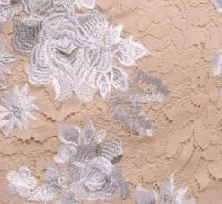 Adrianna Papell Floral Embroidered Gown In Biscotti Multi -Allure Attire AP1E209277 AC268 Regular Alternate