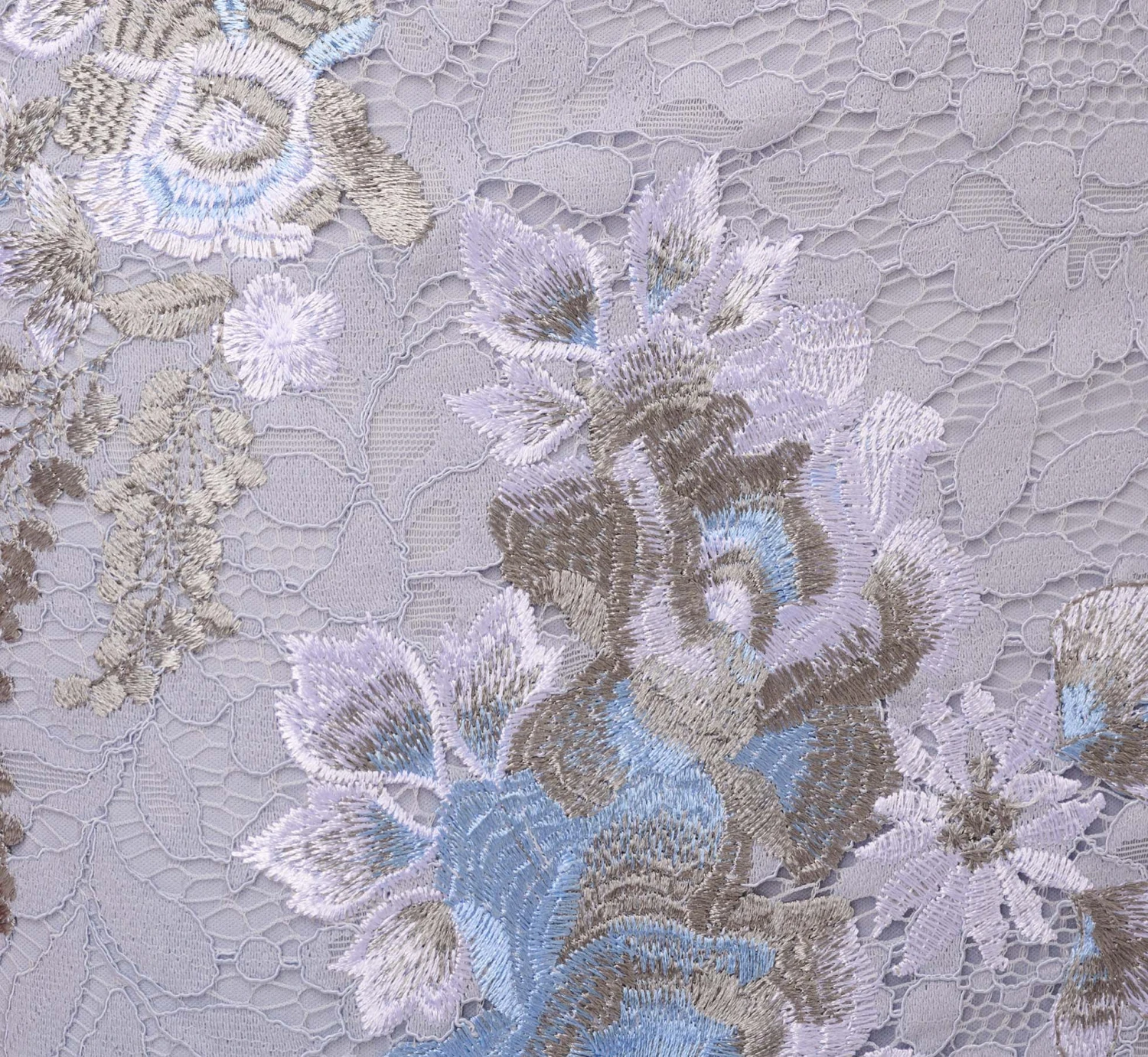 Adrianna Papell Floral Embroidered Gown In Blue Breeze 5 Adrianna Papell Floral Embroidered Gown In Blue Breeze - Image 5