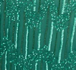 Adrianna Papell Plus Size Hand-Beaded Illusion Long Column Blouson Gown In Jungle Green -Allure Attire AP1E209335 AH314 Plus Alternate