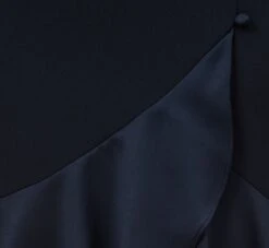 Adrianna Papell Satin Crepe High/Low Gown With Button Details In Dark Navy -Allure Attire AP1E209529 AV410 Regular Alternate