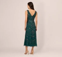 Adrianna Papell Hand-Beaded Ankle-Length Dress In Gem Green 9 Adrianna Papell Hand-Beaded Ankle-Length Dress In Gem Green -Allure Attire AP1E209645 AW303 Regular Back