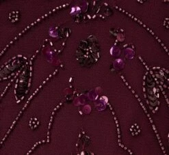 Adrianna Papell Hand-Beaded Ankle-Length Dress In Night Plum -Allure Attire AP1E209645 BK940 Regular Alternate