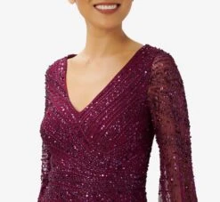 Adrianna Papell Hand-Beaded Illusion Long Gown In Bordeaux 5 Adrianna Papell Hand-Beaded Illusion Long Gown In Bordeaux -Allure Attire AP1E209853 AA640 Regular Detail 646069d7 398a 4867 9ff7 439029764445