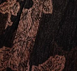 Adrianna Papell Plus Size Metallic Foil Crinkled Mesh Midi-Length Wrap Dress In Rose Gold Black -Allure Attire AP1E210096 AA695 Plus Alternate