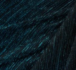 Adrianna Papell Metallic Crinkled Mesh Draped Long Gown In Teal Sapphire -Allure Attire AP1E210265 AL473 Regular Alternate