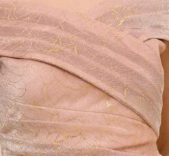 Adrianna Papell Metallic Rose Motif Off-The-Shoulder Long Gown In Rose Gold -Allure Attire AP1E210267 AI298 Regular Side