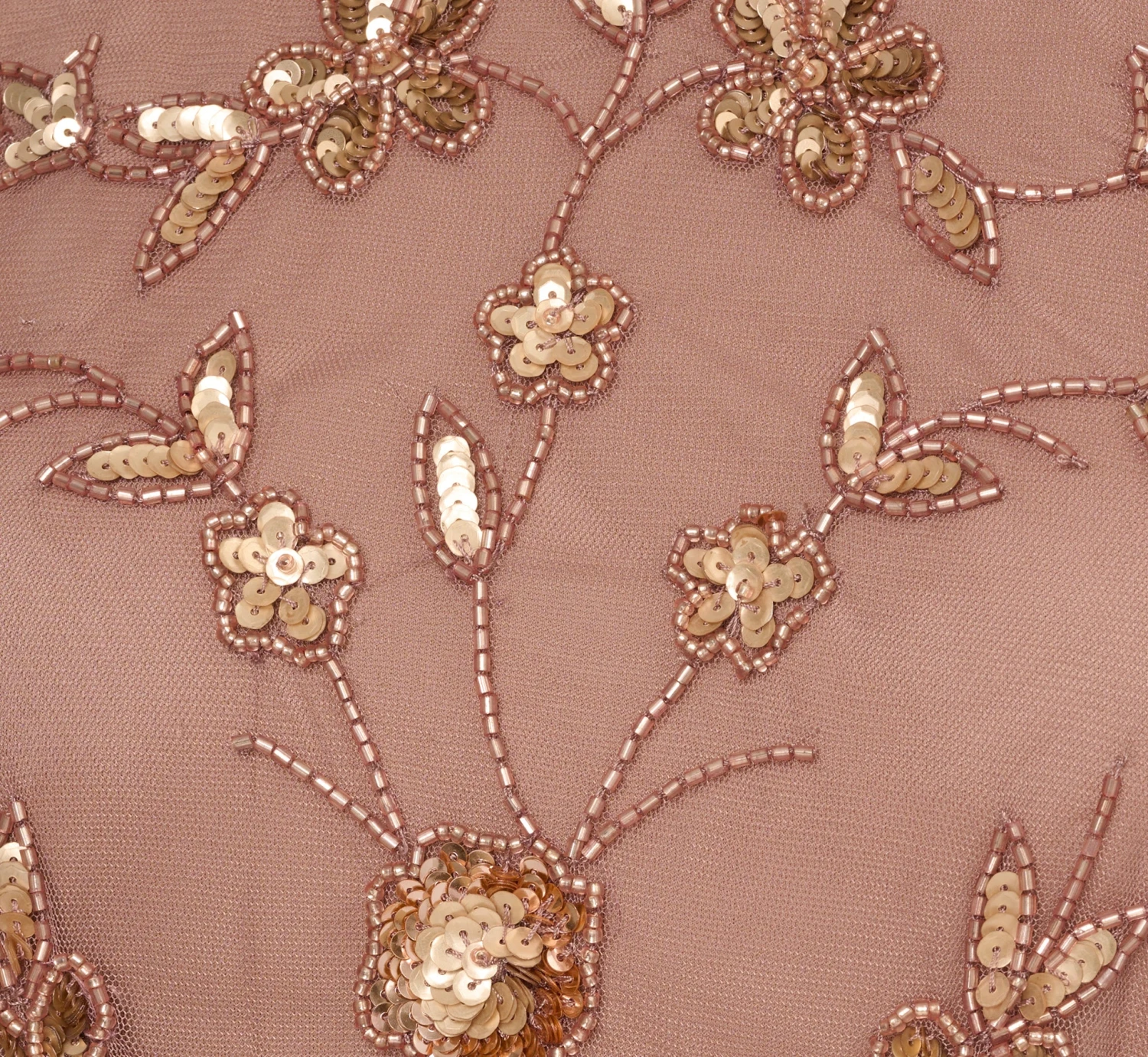 Adrianna Papell Floral Beaded Blouson Tea Length Dress In Stone 6 Adrianna Papell Floral Beaded Blouson Tea Length Dress In Stone - Image 6