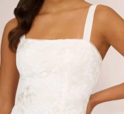 Adrianna Papell Sequin Embroidered Sheath Dress With Grosgrain Straps In Ivory -Allure Attire AP1E210481 AA194 Regular Detail