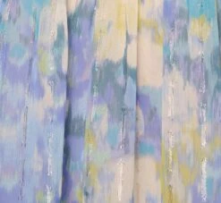 Adrianna Papell Plus Size Watercolor Floral Print Gown With Off The Shoulder Neckline In Blue Multi -Allure Attire AP1E210484 AA461 Plus Alternate