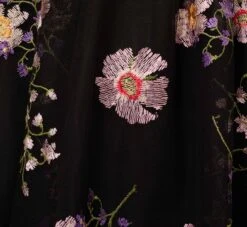 Adrianna Papell Floral Embroidered High Low Dress With Sheer Details In Black Multi 11 Adrianna Papell Floral Embroidered High Low Dress With Sheer Details In Black Multi -Allure Attire AP1E210493 AA963 Regular Alternate