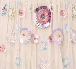 Adrianna Papell Ankle-Length Gown With Multicolor Floral Beading In Ivory Multi -Allure Attire AP1E210500 AA178 Regular Alternate