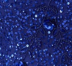 Adrianna Papell Beaded Off The Shoulder Mermaid Gown With Flutter Neck In Ultra Blue 13 Adrianna Papell Beaded Off The Shoulder Mermaid Gown With Flutter Neck In Ultra Blue -Allure Attire AP1E210785 AZ401 Regular Alternate