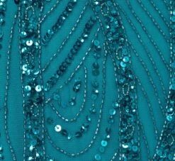 Adrianna Papell Beaded Halter Gown With Godet Skirt In Teal 11 Adrianna Papell Beaded Halter Gown With Godet Skirt In Teal -Allure Attire AP1E210908 AD473 Regular Alternate